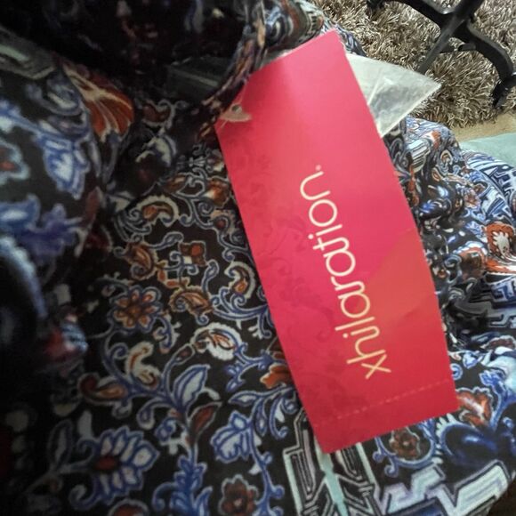 Xhilaration Dark Boho Sheer Maxi Dress Size SM Tiered Floral Whimsigoth Romantic - Picture 14 of 15